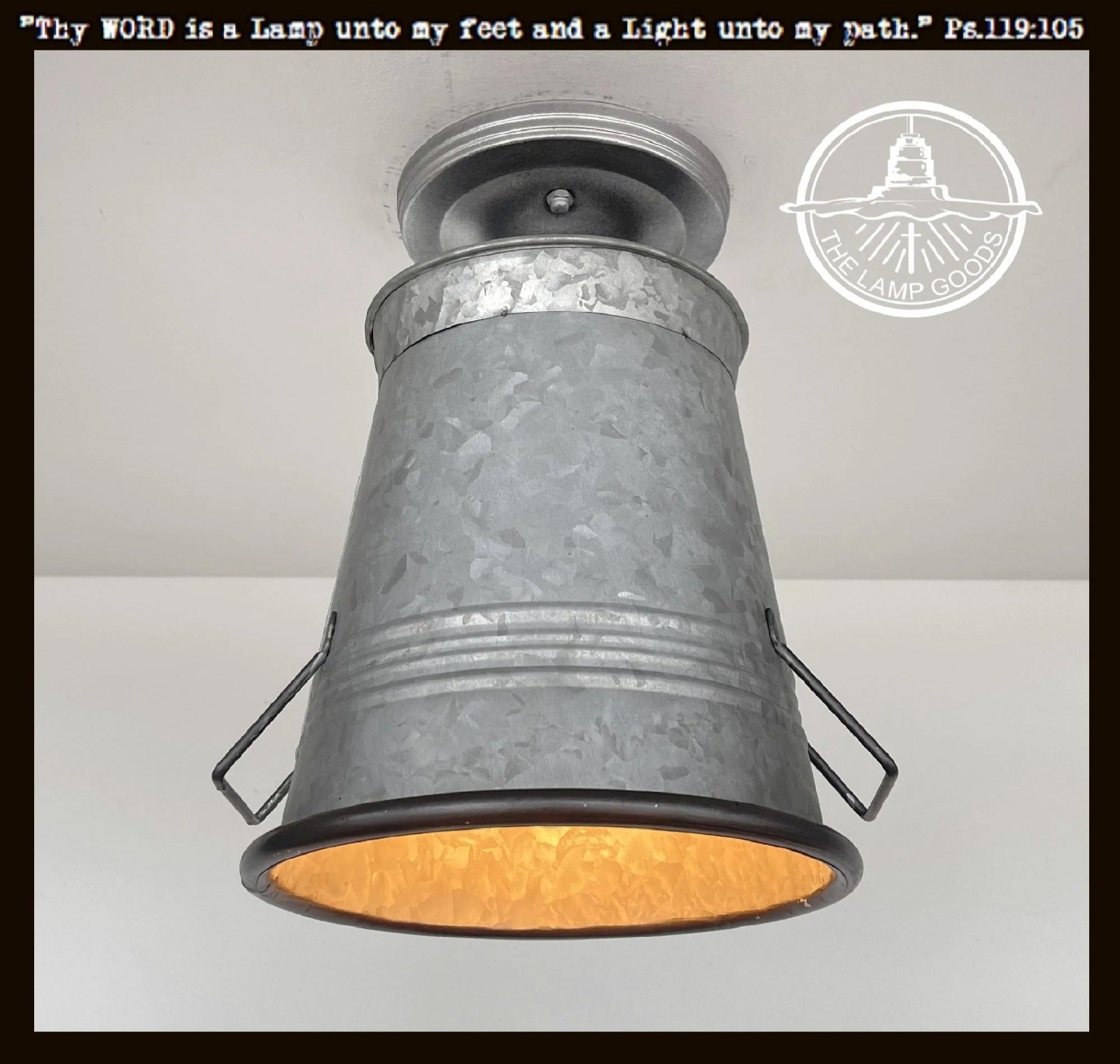 Rustic Galvanized Urn Bucket Ceiling Light The Lamp Goods