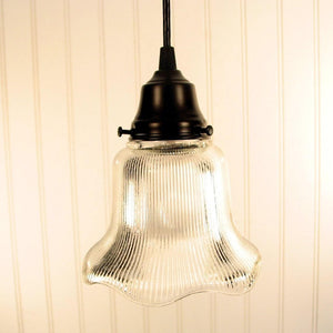 Vintage Clear Holophane PENDANT Light The Lamp Goods