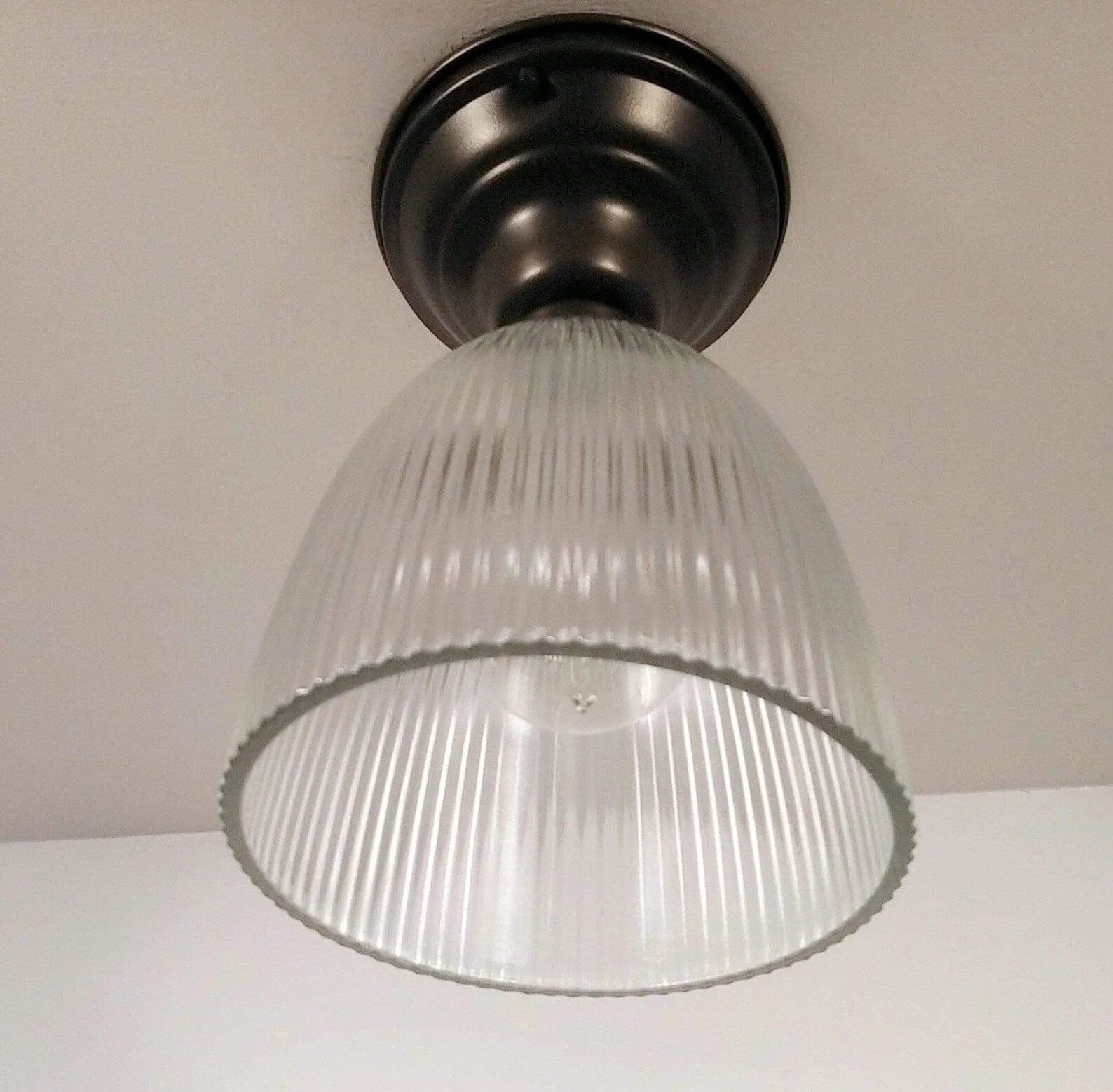 Vintage Factory Holophane Industrial Ceiling LIGHT The Lamp Goods