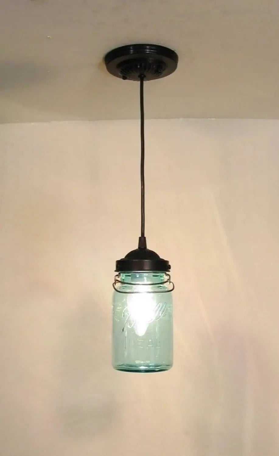 Vintage BLUE Mason Jar PENDANT Light - The Lamp Goods