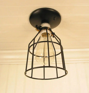 Industrial Cage Ceiling Light with Edison Bulb - The Lamp Goods