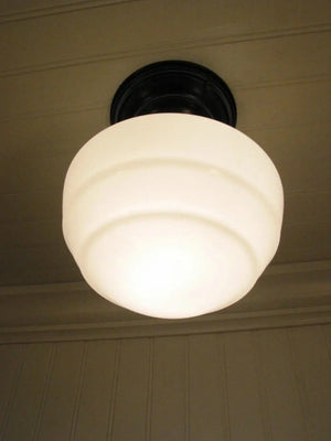Milk Glass Ceiling Light Fixture Mushroom Style - The Lamp Goods