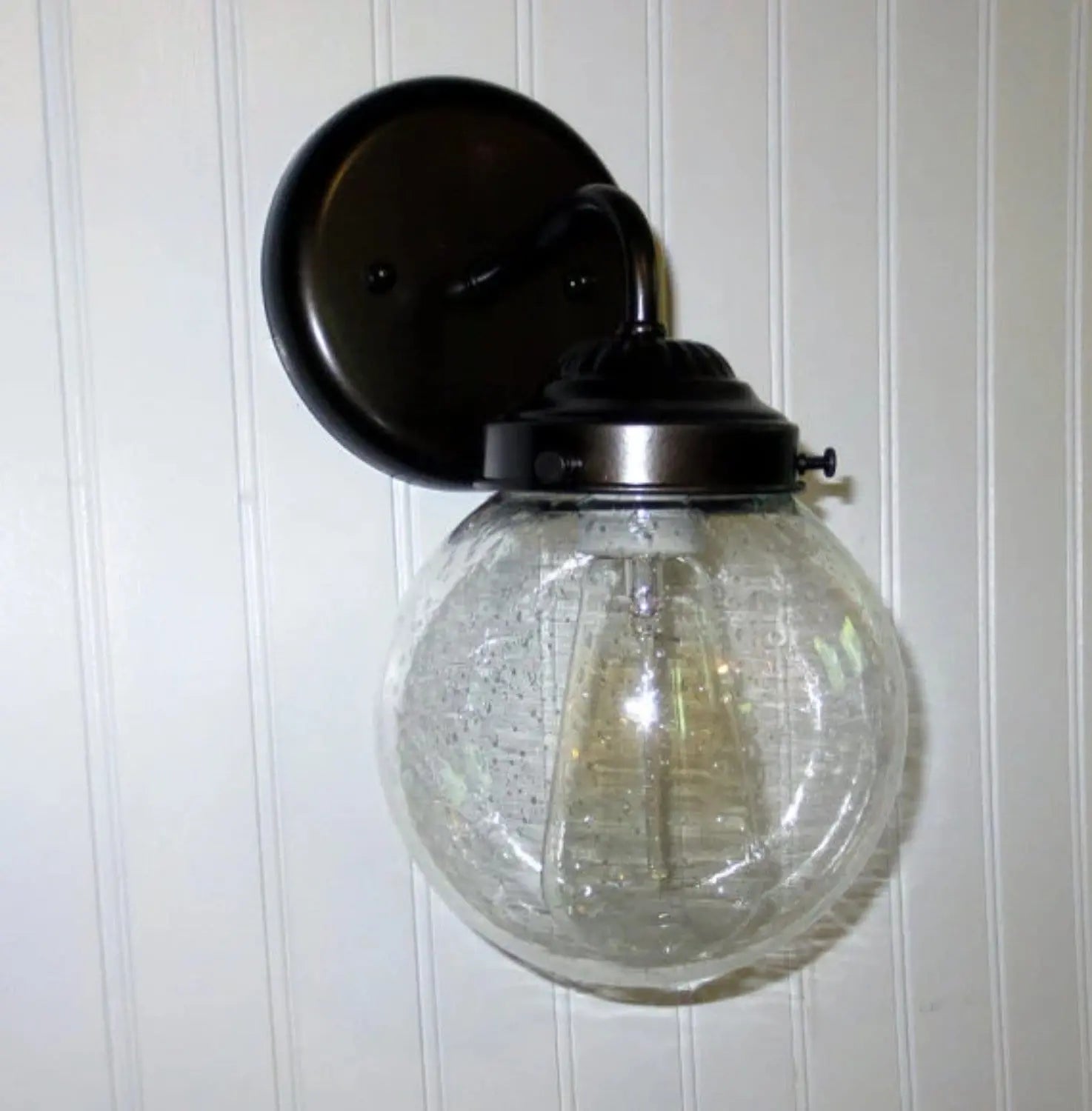 Seeded Glass SCONCE Light with Edison Bulb - The Lamp Goods