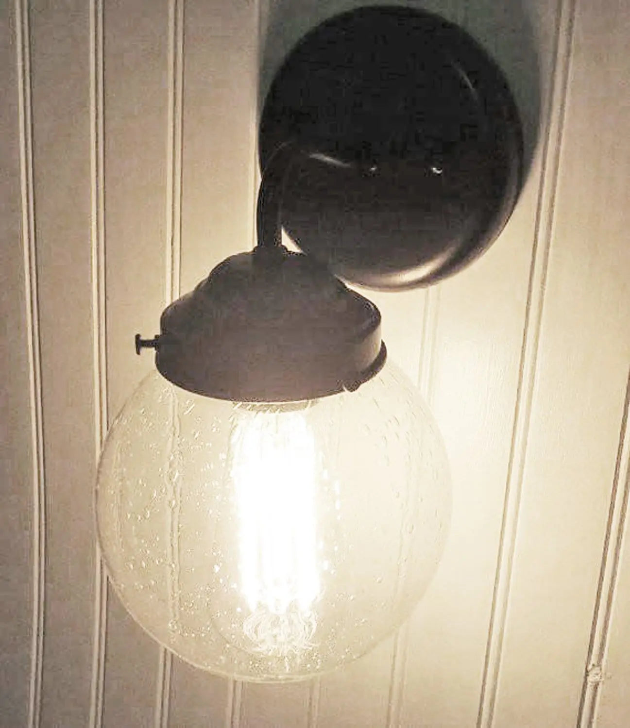 Seeded Glass SCONCE Light with Edison Bulb - The Lamp Goods