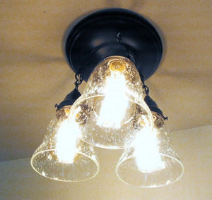 Kellie II. Seeded Glass Ceiling LIGHT Trio - The Lamp Goods