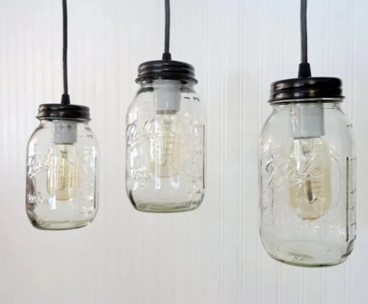 Mason Jar Chandelier Light For Bathroom Vanity Or Farmhouse Dining 