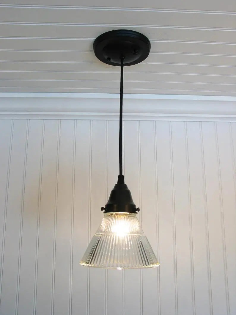 Vintage Holophane Glass Pendant Light The Lamp Goods