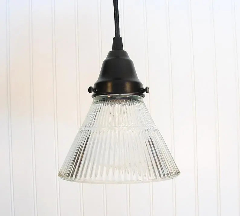Vintage Holophane Glass Pendant Light The Lamp Goods