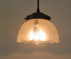 Vintage Frost & Clear PENDANT Light The Lamp Goods