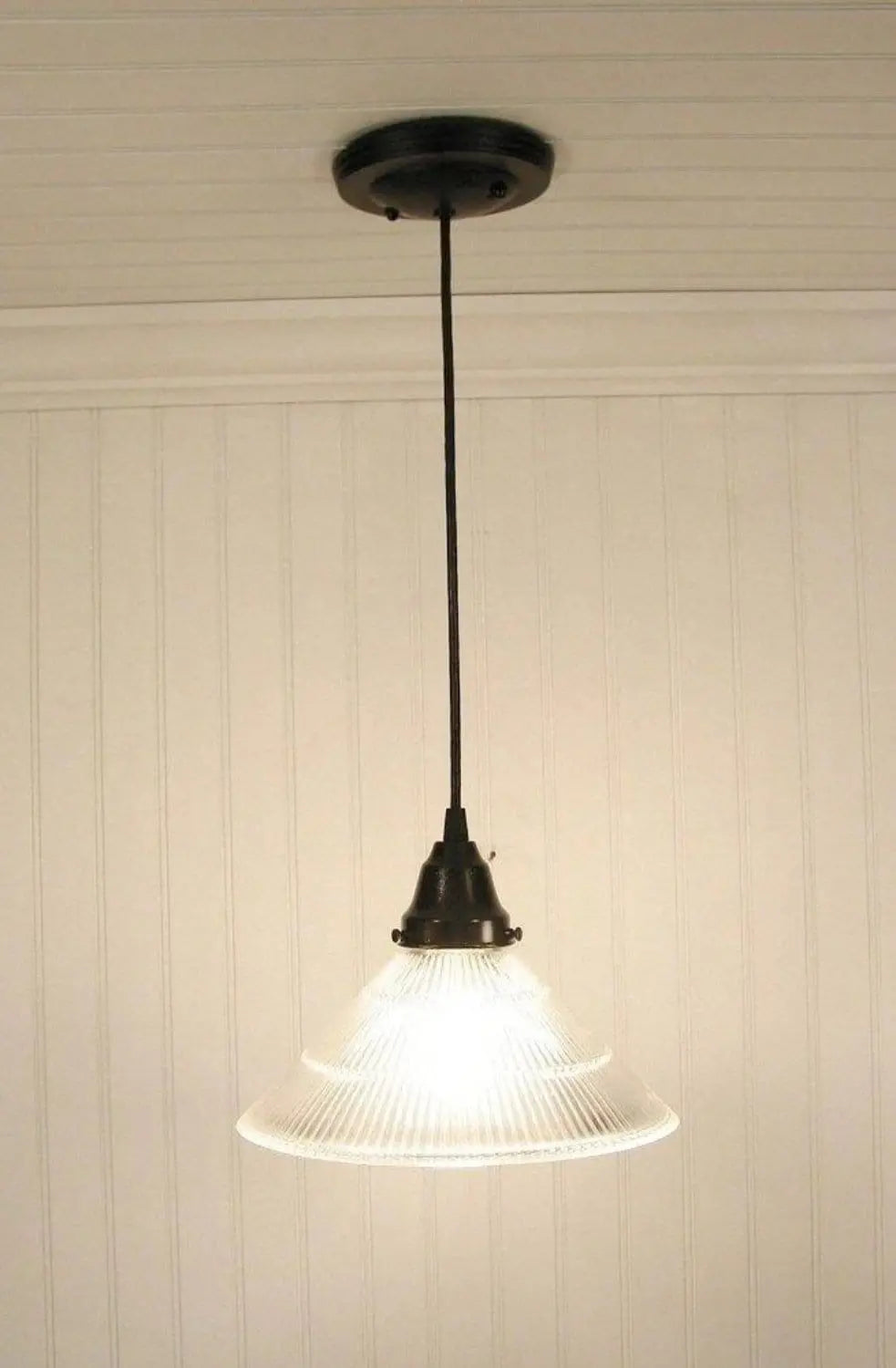 Holophane Glass Pendant Light Fixture The Lamp Goods