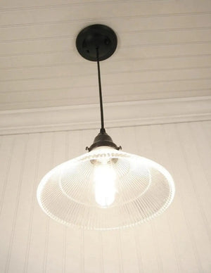 Holophane Glass Pendant Light Fixture The Lamp Goods