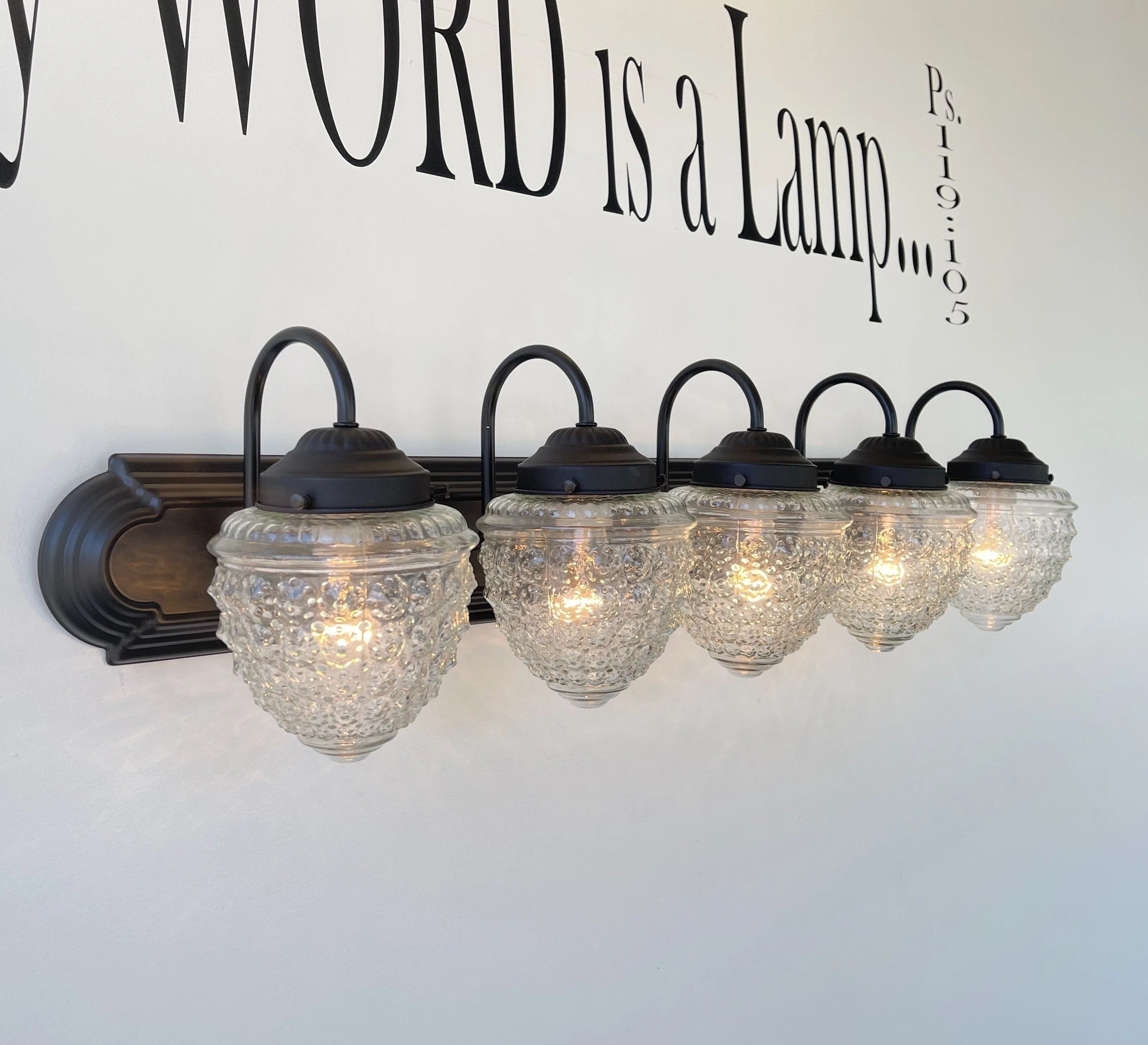 Bathroom Vanity Lighting Fixture of Antique Glass | Antique Vanity ...