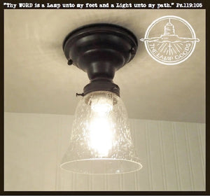 Kellie II. Seeded Glass Semi Flush Lighting - The Lamp Goods