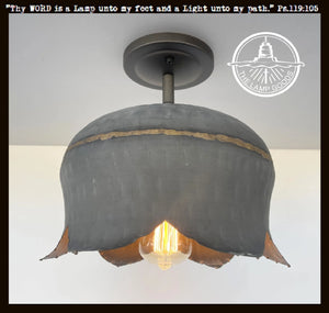 Large Lotus Galvanized Ceiling Light The Lamp Goods