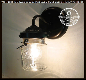 Vintage Mason Jar WALL LIGHT Sconce The Lamp Goods