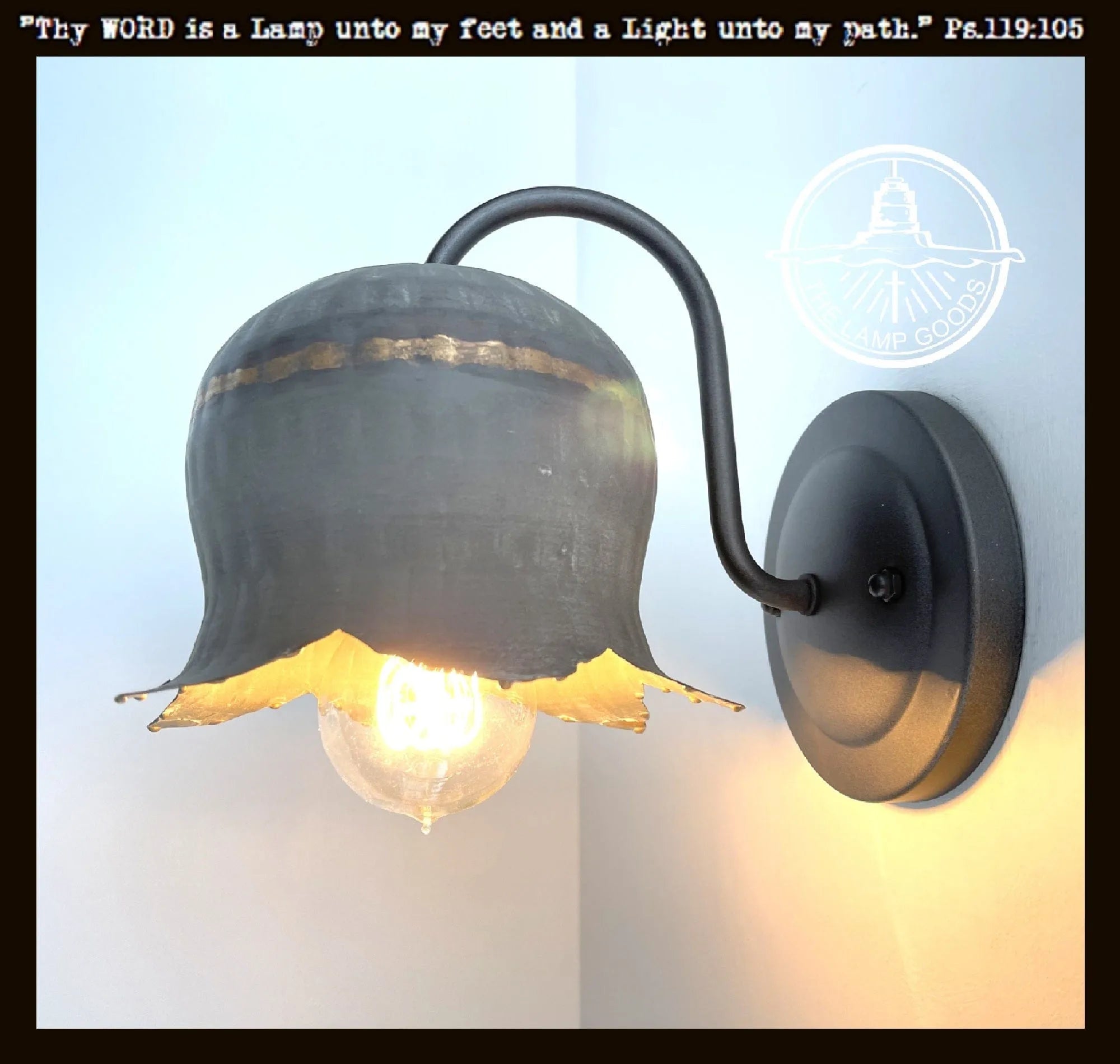Galvanized Farmhouse Wall Sconce Light Lotus Collection The Lamp Goods
