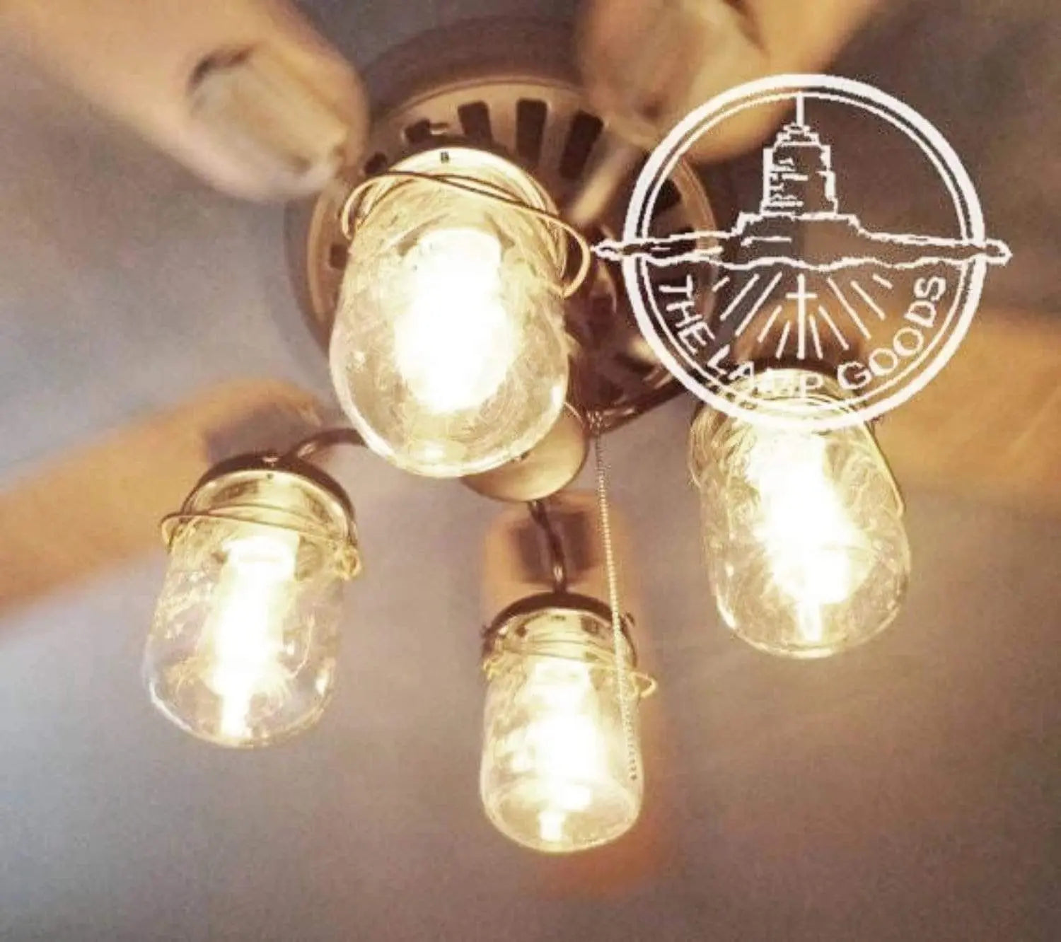 Mason Jar LIGHT KIT for Ceiling Fan with Vintage Pints - The Lamp Goods