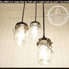 Mason Jar 3-Light Fixture Chandelier - Vintage Pints - The Lamp Goods