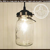 Vintage quart mason jar pendant light with dark bronze finish; The Lamp Goods.
