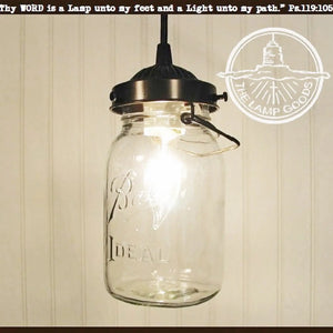 Mason Jar PENDANT Light Vintage Quart
