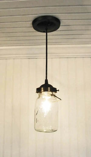 Mason Jar PENDANT Light Vintage Quart - The Lamp Goods