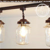 Vintage Mason Jar Track Light, single quart, rustic-chic lighting fixture.
