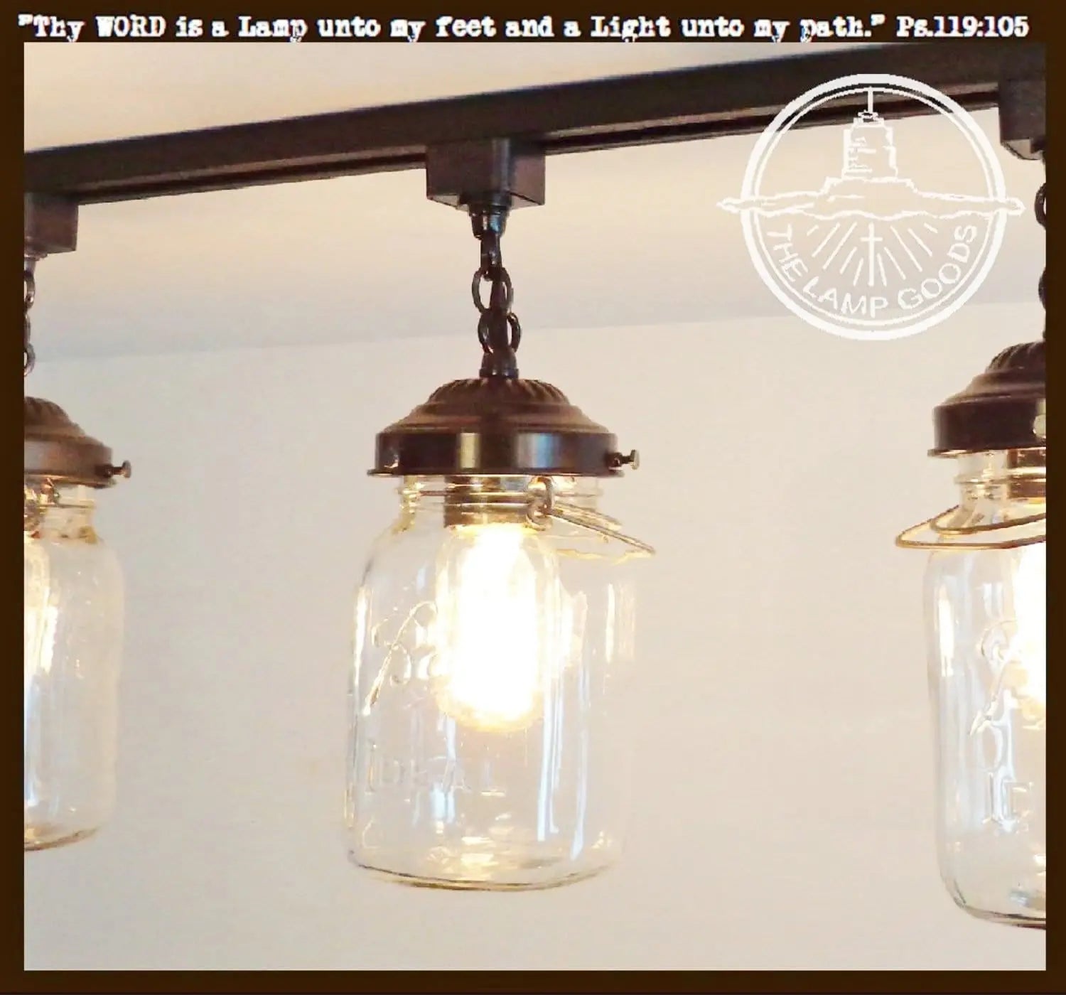 Mason Jar Track Light Single Vintage Quart Rubbed Bronze