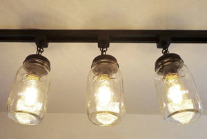 Mason Jar TRACK LIGHTING New Quarts Trio - The Lamp Goods