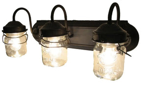 Mason Jar VANITY Light Fixture - Vintage Pint - The Lamp Goods