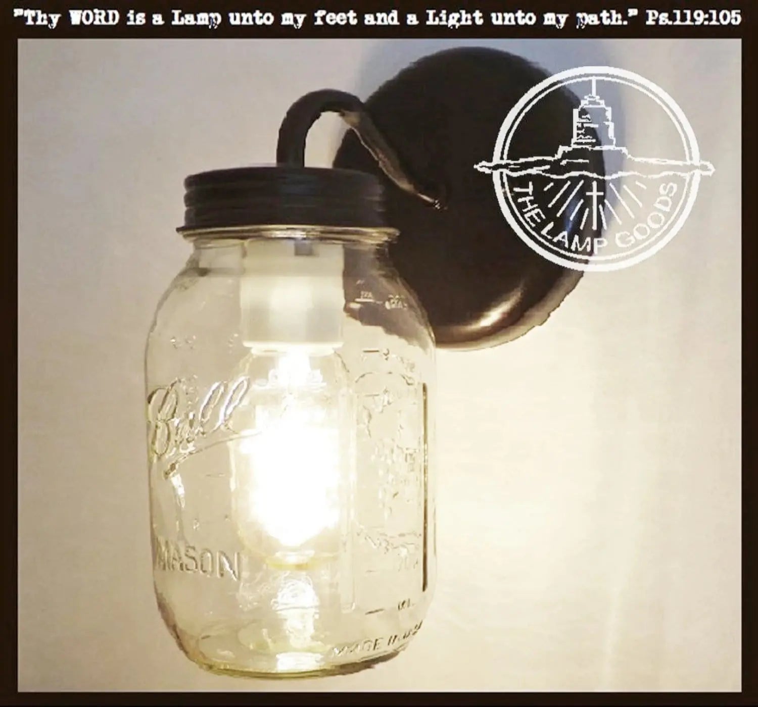 Mason Jar Wall SCONCE Lighting Fixture New Quart - The Lamp Goods