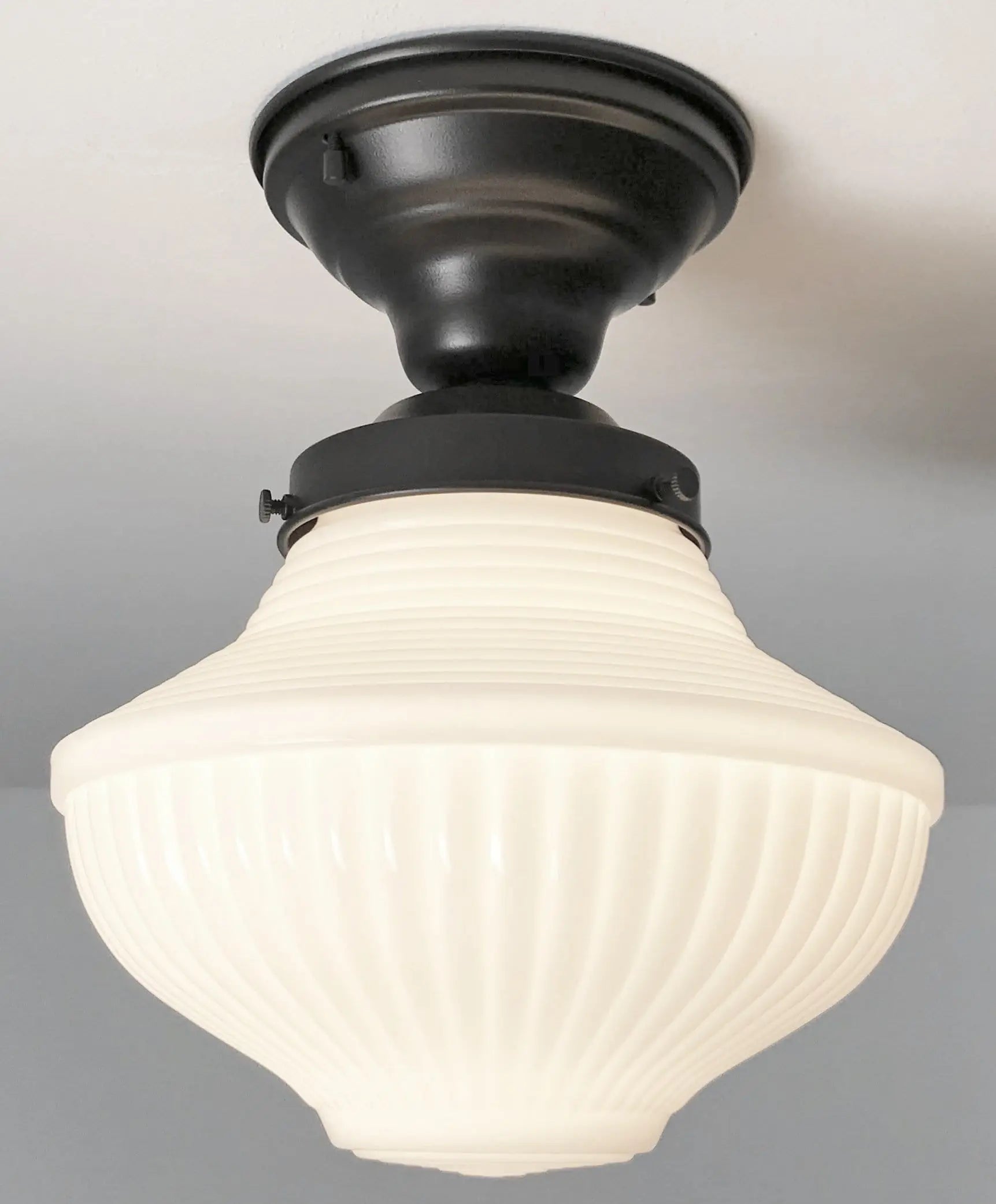 Schoolhouse Milk Glass Ceiling Fan LIGHT KIT Fixture - The Lamp Goods