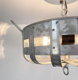 Petite Galvanized Strapped Metal Ceiling Light The Lamp Goods