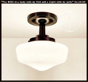 Residential Antique Milk Glass Ceiling Light