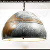 Rustic jumbo bucket chandelier with galvanized metal and aged bronze finish.
