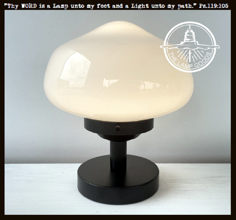 Schoolhouse Milk Glass Table Lamp Fixture The Lamp Goods