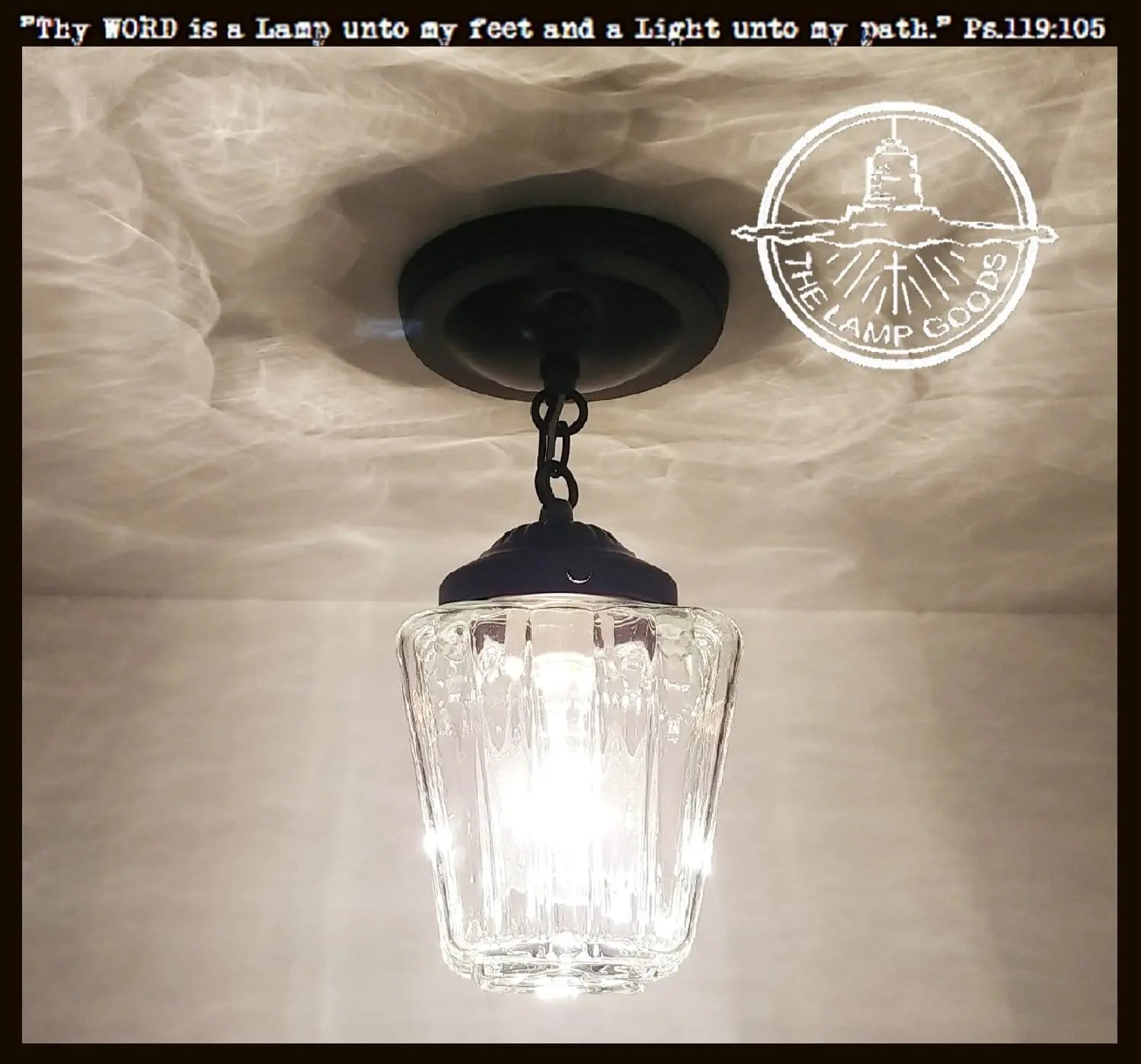 Vintage Square Glass Ceiling Light Out of Stock