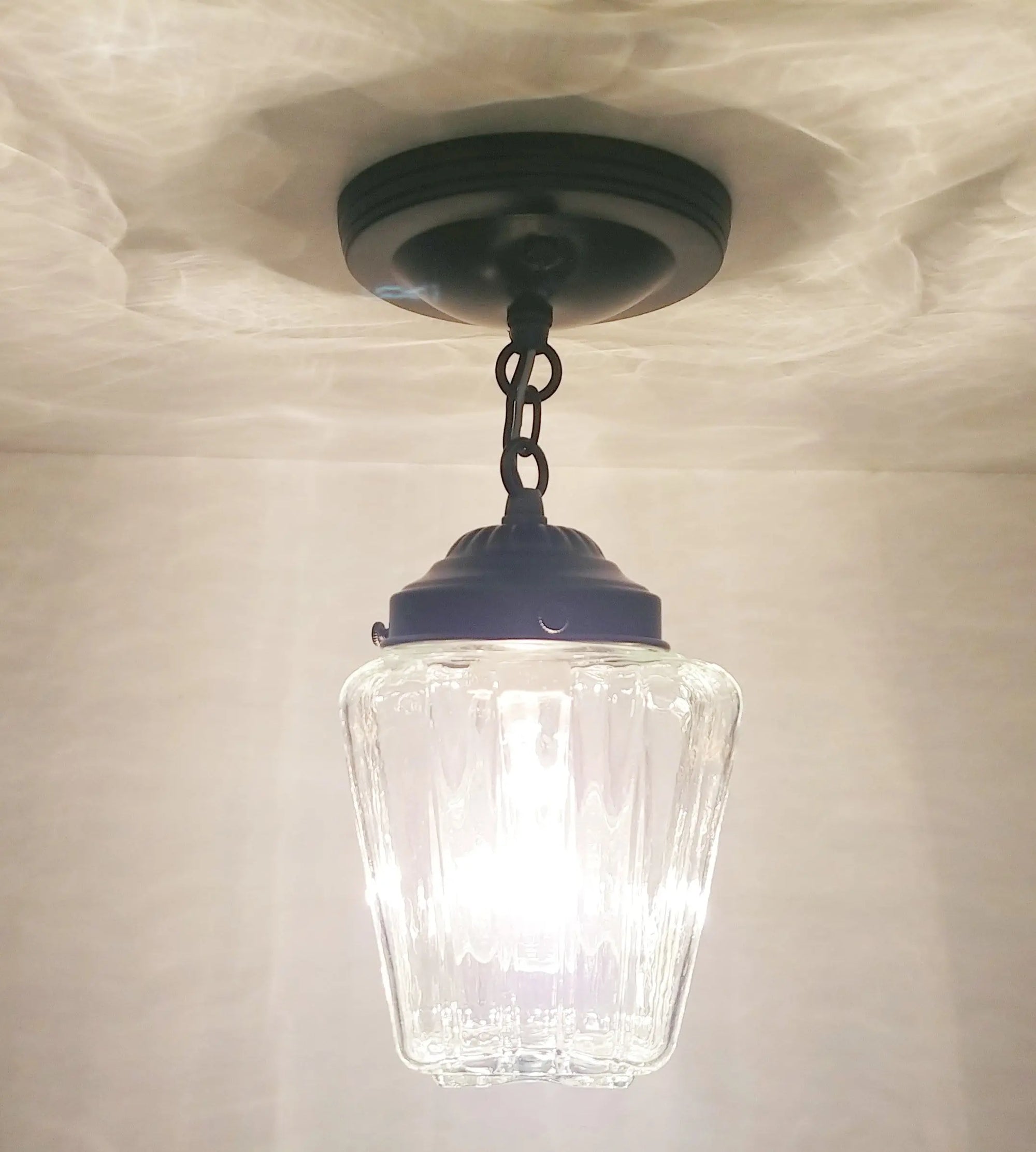 Vintage Square Glass Ceiling Light Out of Stock