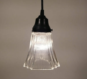 Square Holophane Vintage Glass Hanging Pendant The Lamp Goods
