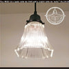 Square Holophane Vintage Glass Hanging Pendant The Lamp Goods