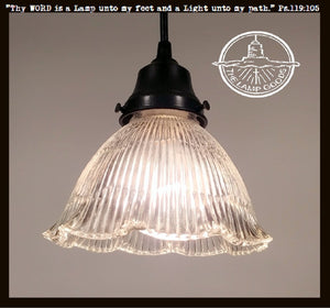 Triple Ruffle Vintage Holophane Pendant Light The Lamp Goods
