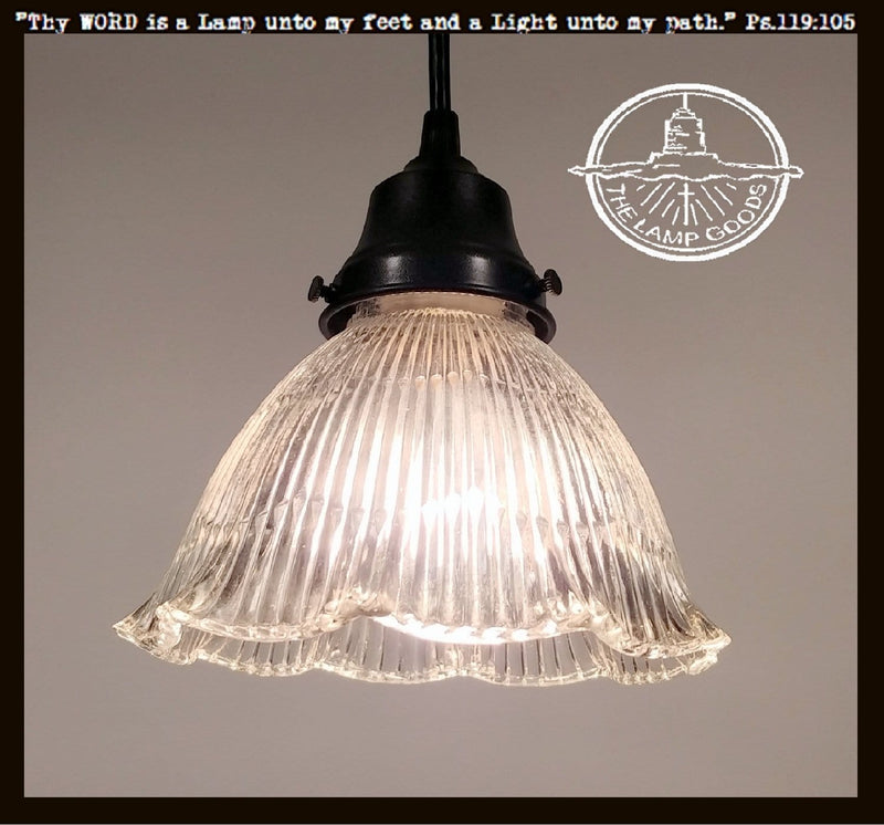 Triple Ruffle Vintage Holophane Pendant Light The Lamp Goods