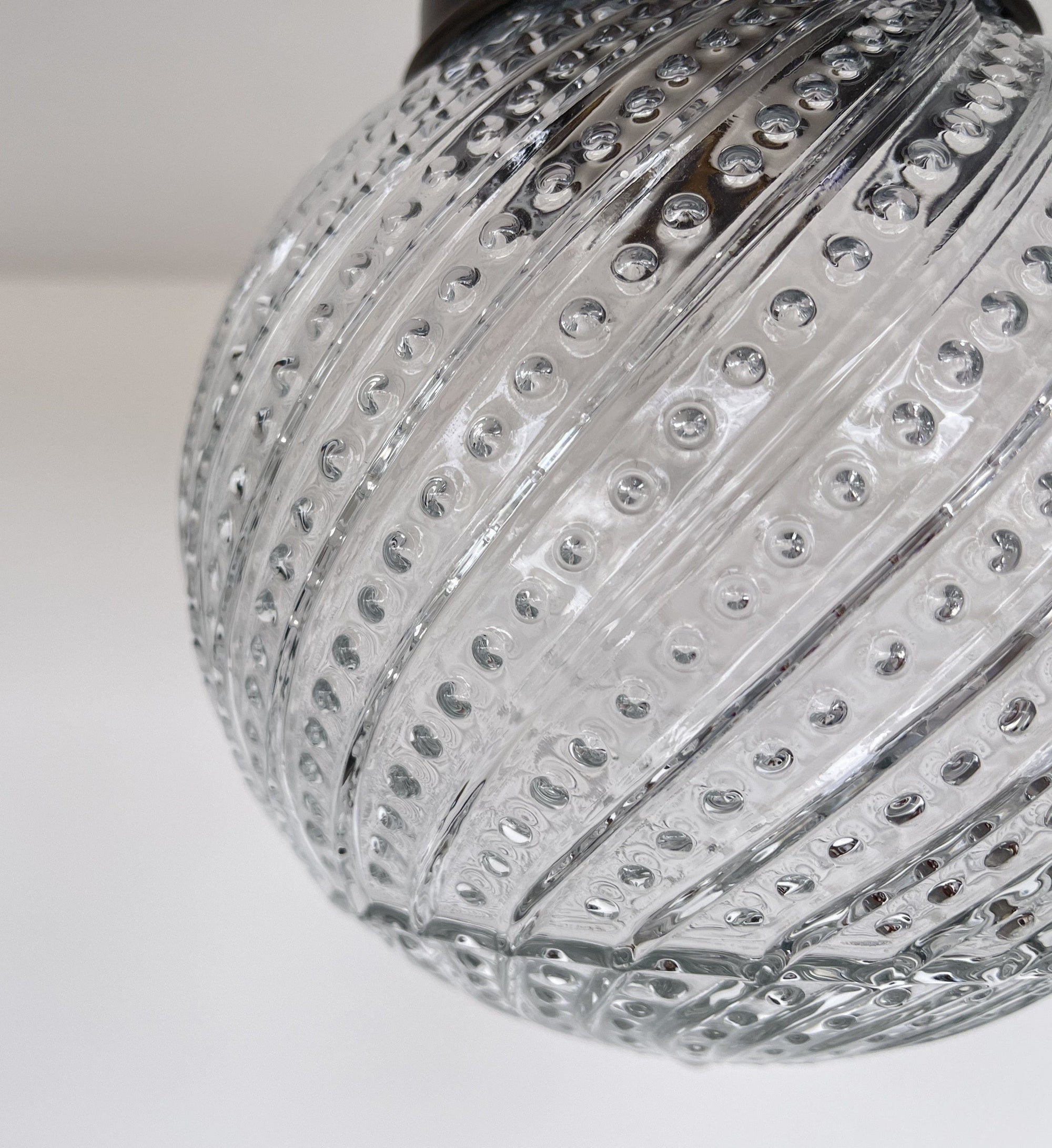 Vintage Hobnail Clear Glass Semi Flush Light The Lamp Goods