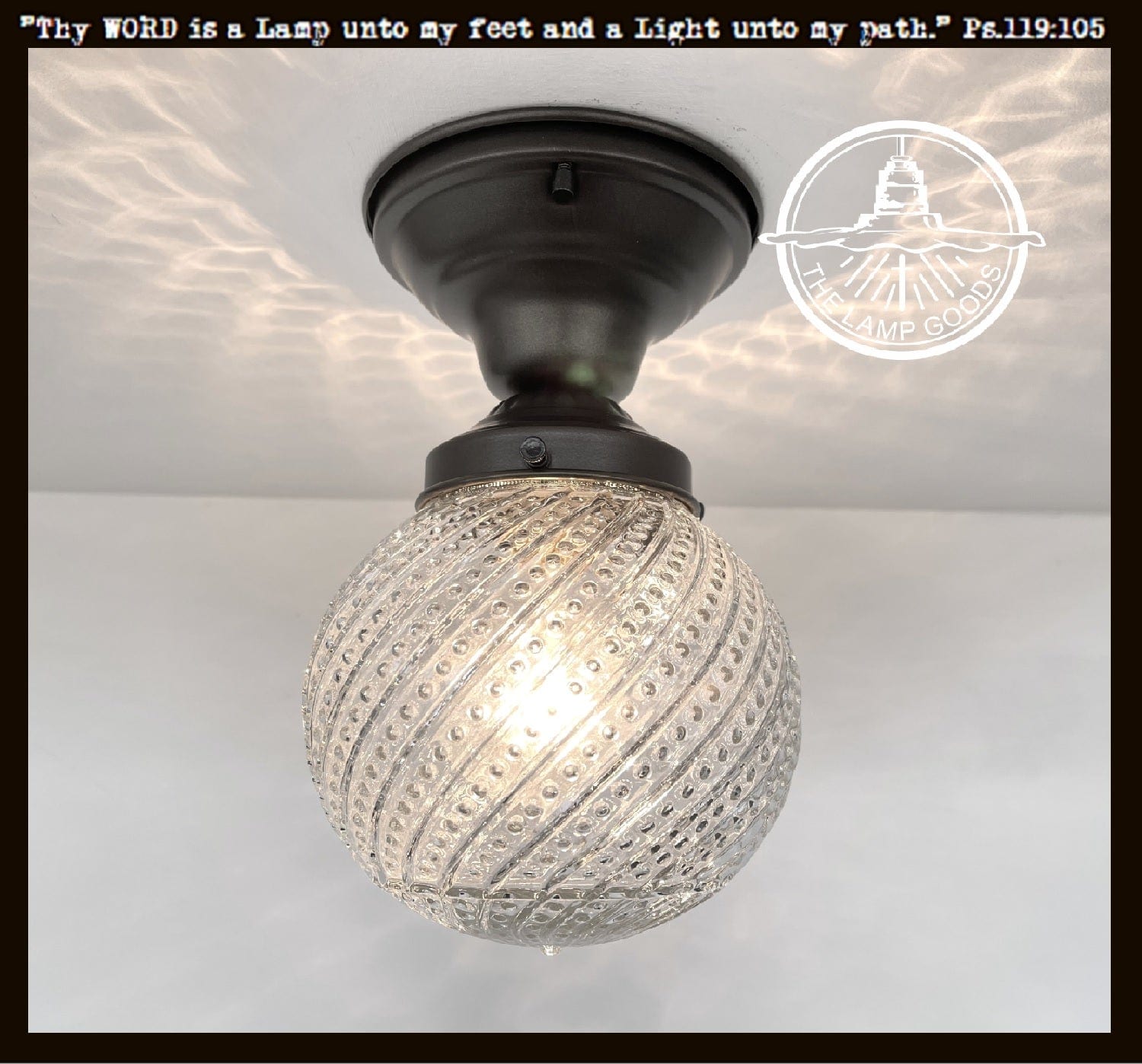 Vintage Hobnail Clear Glass Semi Flush Light The Lamp Goods