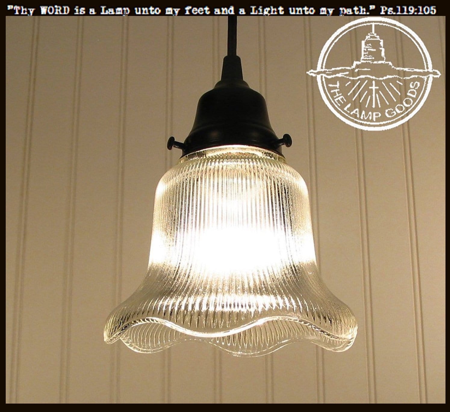 Vintage Clear Holophane PENDANT Light The Lamp Goods