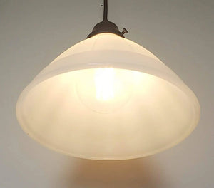 Vintage 'Wicker-Pattern' Milk Glass Pendant Light The Lamp Goods