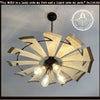 Farmhouse Windmill Chandelier, 30", galvanized metal, 4-light, The Lamp Goods

